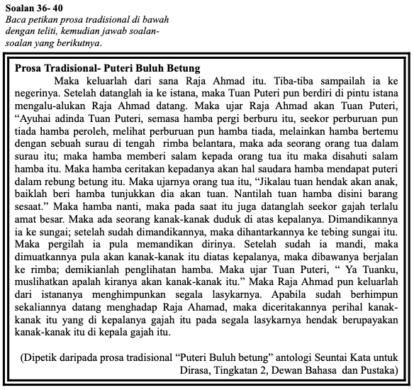 Latihan Soalan Objektif Bahasa Melayu Tingkatan 1  Vapelnios